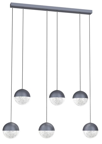CLX Závěsné moderní LED osvětlení nad jídelní stůl CAGLIARI, 6x5W, denní bílá, šedé A0031-360
