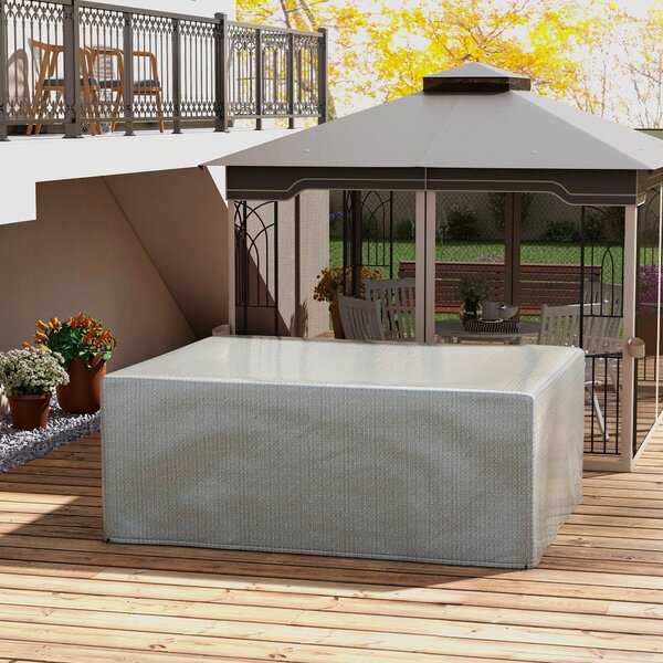 Outsunny Ochranný Kryt na Zahradní Nábytek, Ochranný Kryt Proti UV, Vysoce Odolný Polypropylen, Kryt na Zahradní Stůl, 235 x 190 x 90 cm, Šedý | Aosom