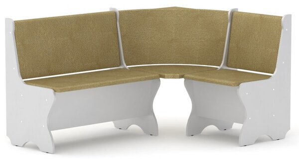 Rohová lavice KANADA (Materiál potahu: tkanina - toronto brown, Provedení: bílá)