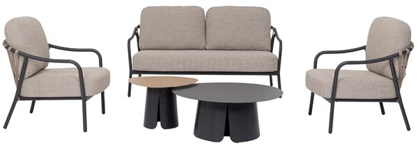Bizzotto Tmavě šedý set dvou zahradních stolků Hayden 60/90 cm