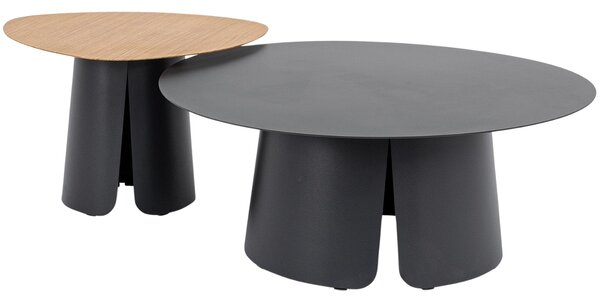 Bizzotto Tmavě šedý set dvou zahradních stolků Hayden 60/90 cm