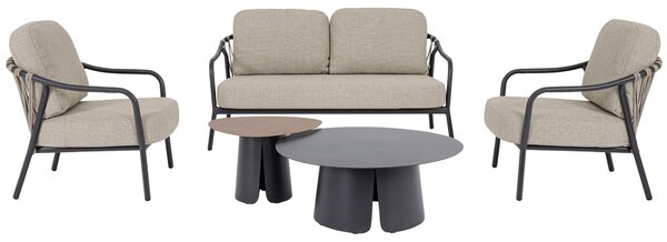 Bizzotto Tmavě šedý set dvou zahradních stolků Hayden 60/90 cm