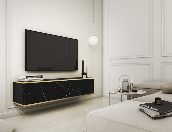 TV stolek Olek 135 cm, černý mramor