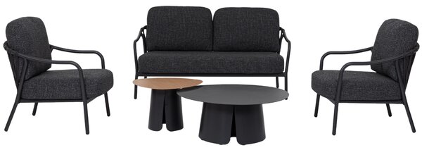 Bizzotto Tmavě šedý set dvou zahradních stolků Hayden 60/90 cm