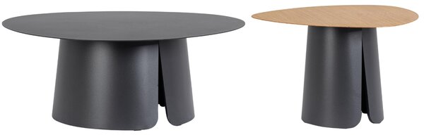 Bizzotto Tmavě šedý set dvou zahradních stolků Hayden 60/90 cm