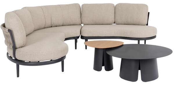 Bizzotto Tmavě šedý set dvou zahradních stolků Hayden 60/90 cm