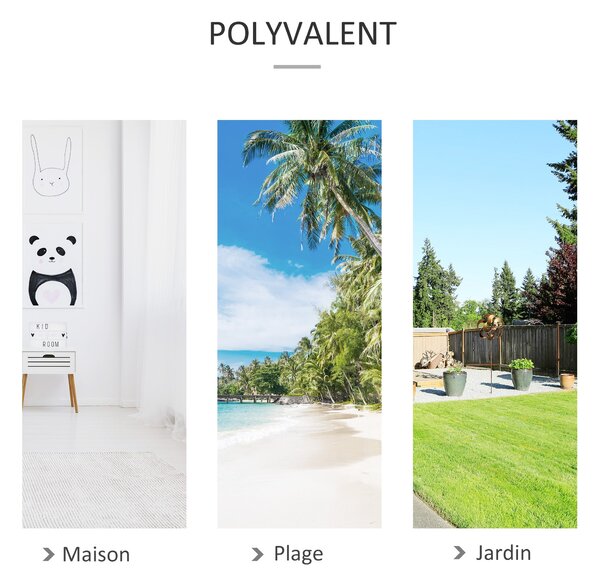 Outsunny Přenosná bohémská cestovní houpací síť, celkové rozměry 2,88 x 1,5 m, bavlna, polyester, béžová | Aosom