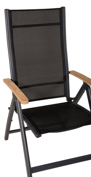 Skládací židle Panama, 2ks, černá