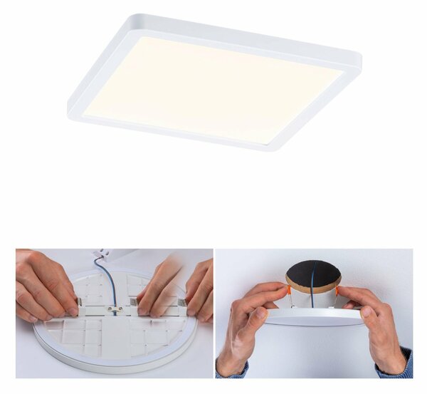 PAULMANN LED vestavné svítidlo Areo VariFit IP44 3-krokové-stmívatelné 175x175mm 13W 3.000K bílá 930.53