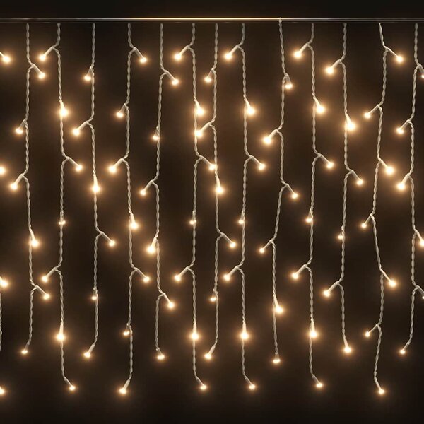 LED světelný závěs s rampouchy 10 m 400 LED teplý bílý 8 funkcí 328908