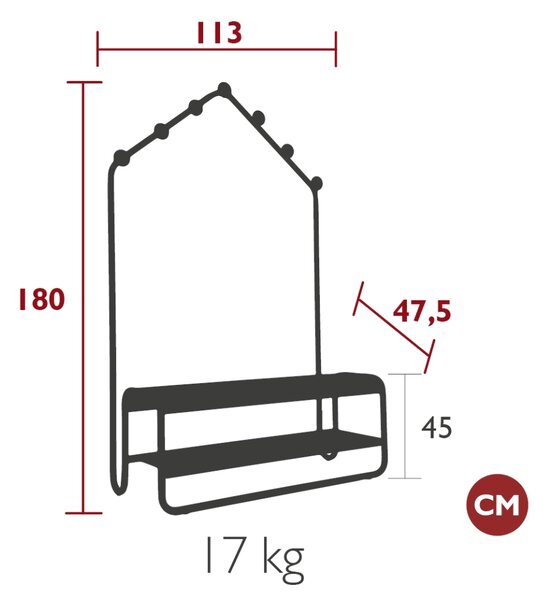 Fermob Zelená kovová dětská lavice do šatny Funambule 113 cm - odstín pesto