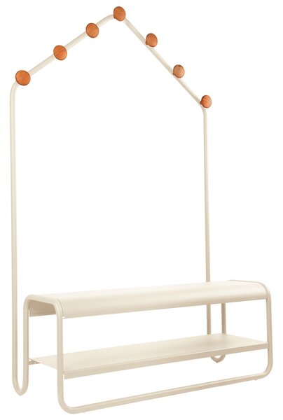 Fermob Béžová kovová dětská lavice do šatny Funambule 113 cm