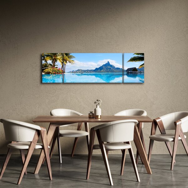 Obraz - Palmy a pláže (170x50 cm)