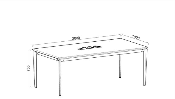 Jednací stůl Houseland Profit Meet 01 se 3 zásuvkami 200 cm dub přírodní