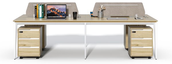Kancelářská sestava 4 osoby Houseland Profit Max 02 2814 dub/bílá