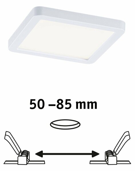 PAULMANN LED vestavné svítidlo Areo VariFit IP44 hranaté 118x118mm 6,5W 4.000K bílá 930.41