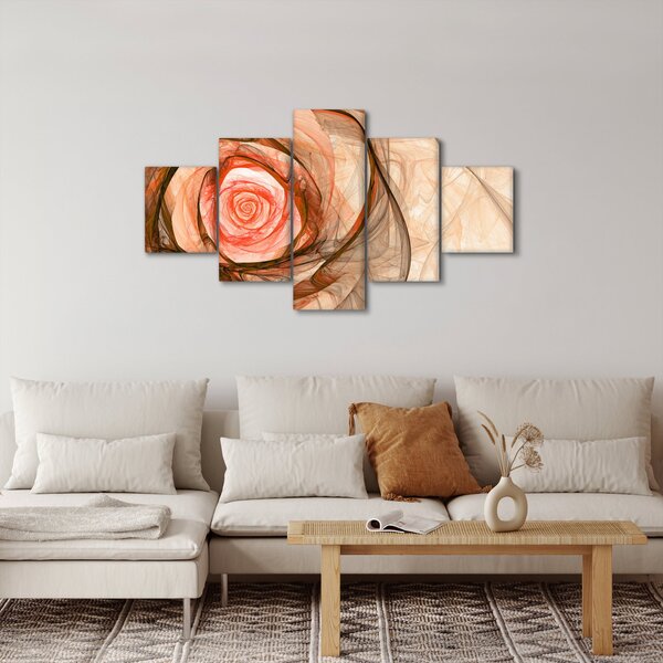 Obraz - Abstraktní růže růžová s bílým pozadím (125x70 cm)