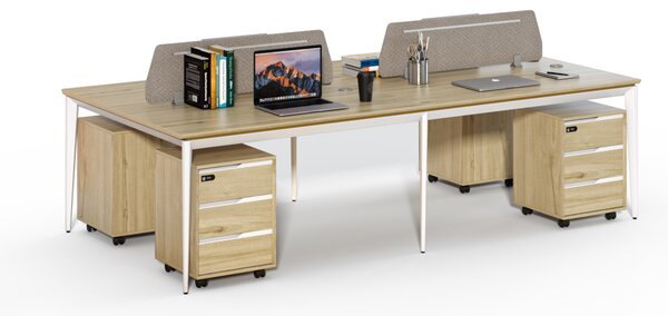 Kancelářská sestava 4 osoby Houseland Profit Max 02 2814 dub/bílá