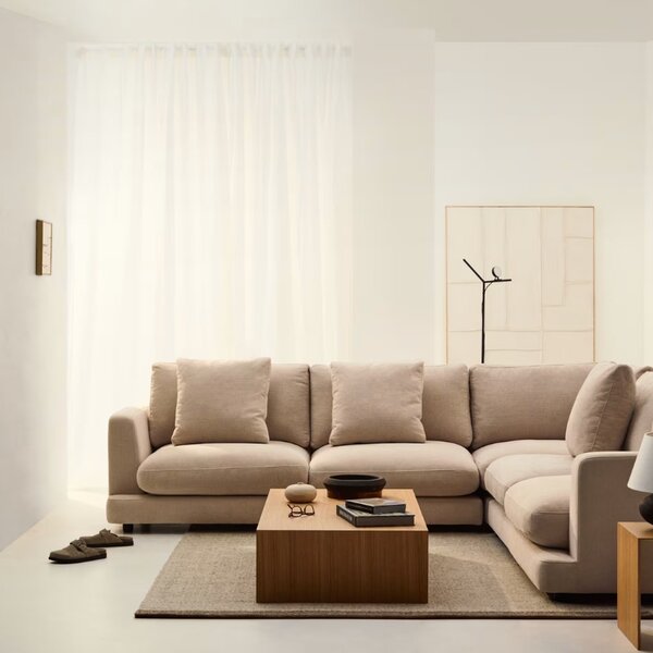 Kave Home Béžová rohová pohovka Gala 300 x 300 cm, levá/pravá