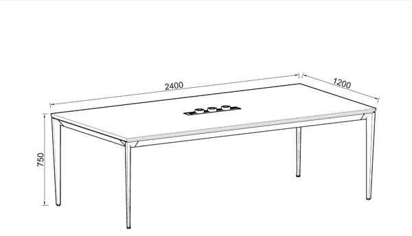 Jednací stůl Houseland Profit Meet 01 se 3 zásuvkami 240 cm dub přírodní