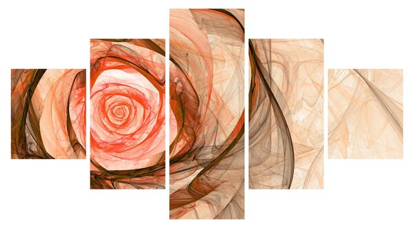Obraz - Abstraktní růže růžová s bílým pozadím (125x70 cm)