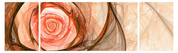 Obraz - Abstraktní růže růžová s bílým pozadím (170x50 cm)