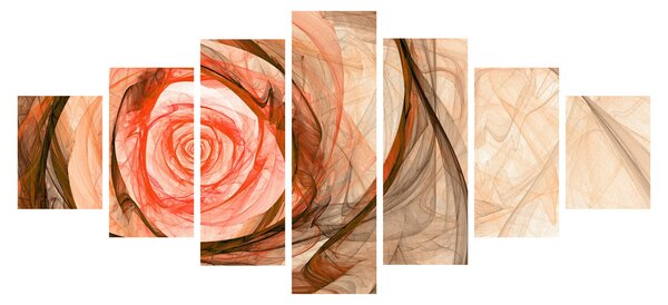 Obraz - Abstraktní růže růžová s bílým pozadím (210x100 cm)