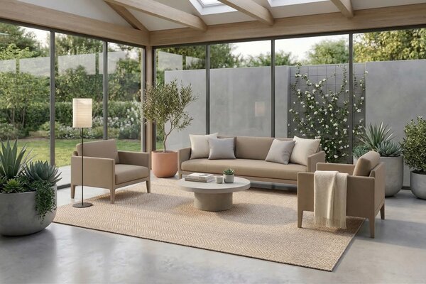 Fargotex Béžový zahradní koberec Harve 160 x 230 cm