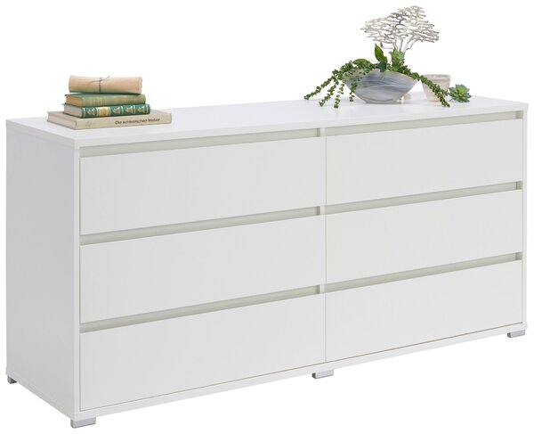 ŠIROKÁ KOMODA, bílá, 160/79/48 cm Carryhome - Široké komody