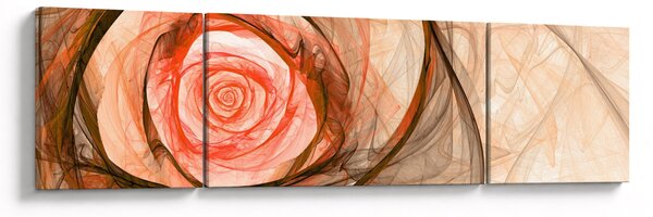 Obraz - Abstraktní růže růžová s bílým pozadím (170x50 cm)