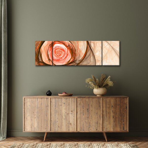 Obraz - Abstraktní růže růžová s bílým pozadím (170x50 cm)