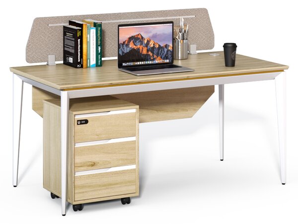 Kancelářský stůl s kontejnerem Houseland Profit Max 01 1608 dub/bílý