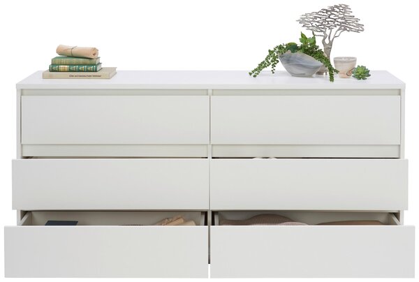 ŠIROKÁ KOMODA, bílá, 160/79/48 cm Carryhome - Široké komody