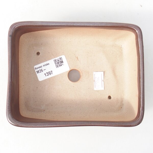 E-bonsai Keramická bonsai miska 14,5 x 11 x 5,5 cm hnědá