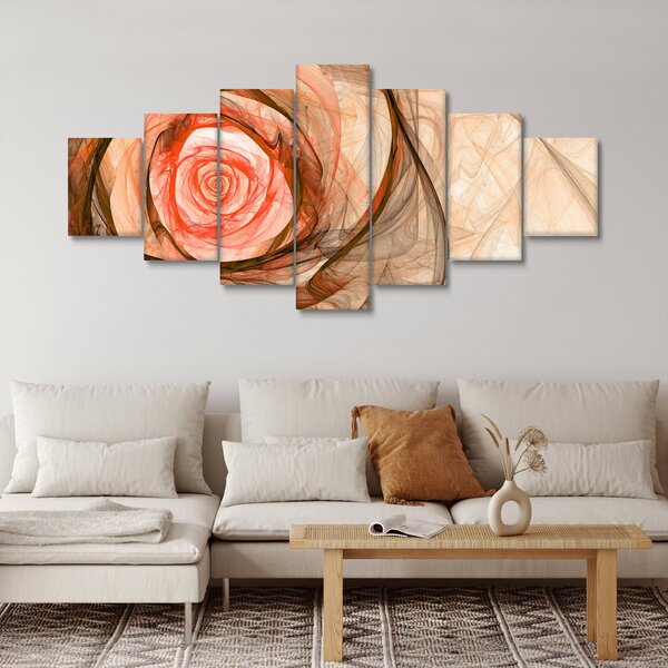 Obraz - Abstraktní růže růžová s bílým pozadím (210x100 cm)