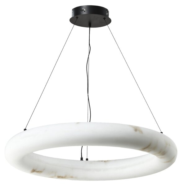 Bílé závěsné LED světlo Richmond Solmira Ø80 cm