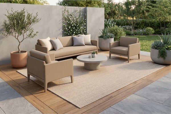 Fargotex Béžový zahradní koberec Harve 160 x 230 cm