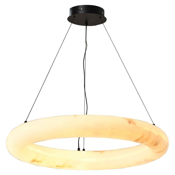 Bílé závěsné LED světlo Richmond Solmira Ø80 cm