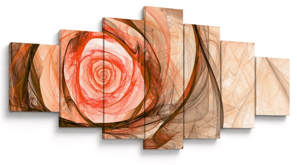 Obraz - Abstraktní růže růžová s bílým pozadím (210x100 cm)
