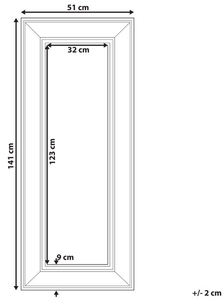 Zrcadlo ASPEN 51 cm 141 cm Zlatá