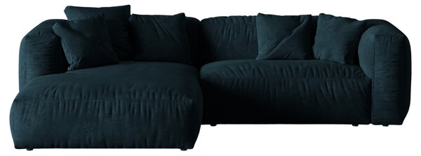 -25 % Dny MOMENTI– Micadoni Tmavě modrá sametová rohová pohovka Martina 280 cm, levá