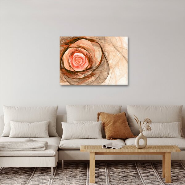 Obraz - Abstraktní růže růžová s bílým pozadím (70x50 cm)