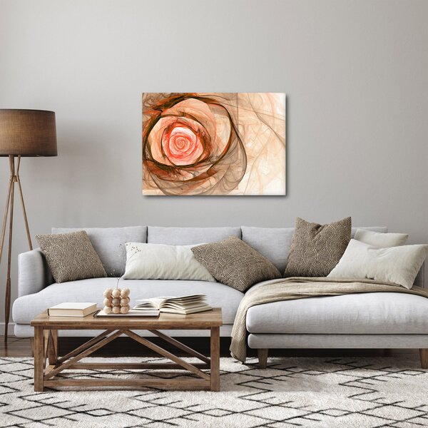 Obraz - Abstraktní růže růžová s bílým pozadím (70x50 cm)