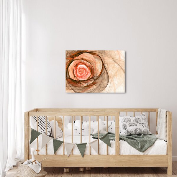 Obraz - Abstraktní růže růžová s bílým pozadím (70x50 cm)