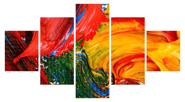 Obraz - Modrení abstrakce štětcem (125x70 cm)