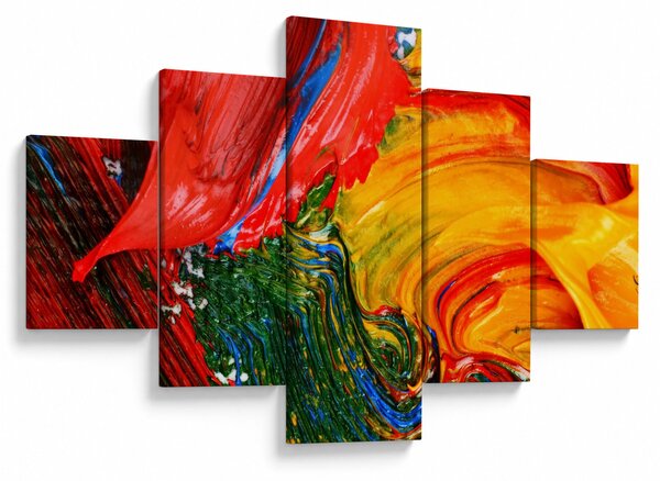 Obraz - Modrení abstrakce štětcem (125x70 cm)