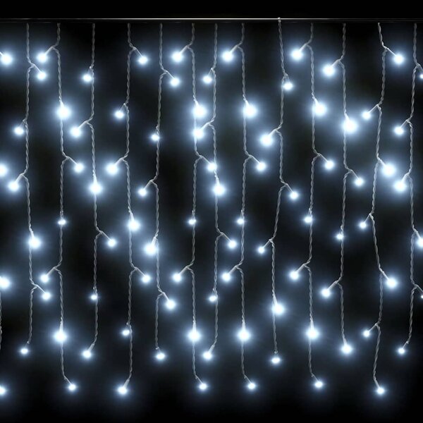 LED světelný závěs rampouchy 10 m 400 LED studený bílý 8 funkcí 328911