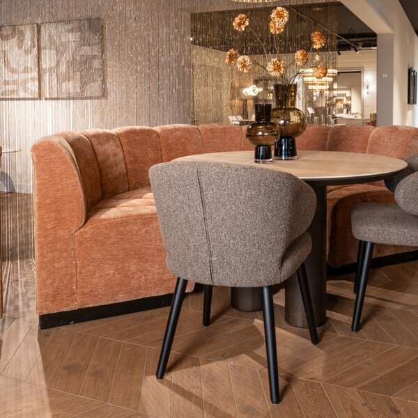 Richmond Hnědý jídelní stůl Ritz Ø120 cm s keramickou deskou