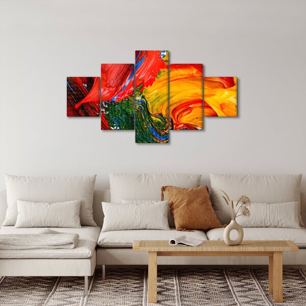 Obraz - Modrení abstrakce štětcem (125x70 cm)