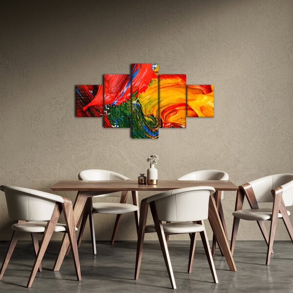Obraz - Modrení abstrakce štětcem (125x70 cm)